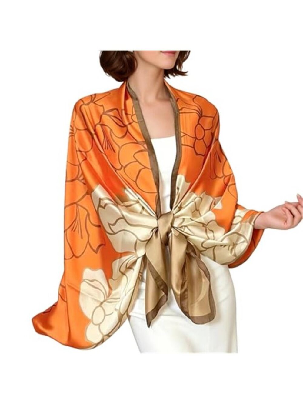 100% Large Silk Feeling Scarf-Women's Fashion Long Mulberry Silk Satin Neck